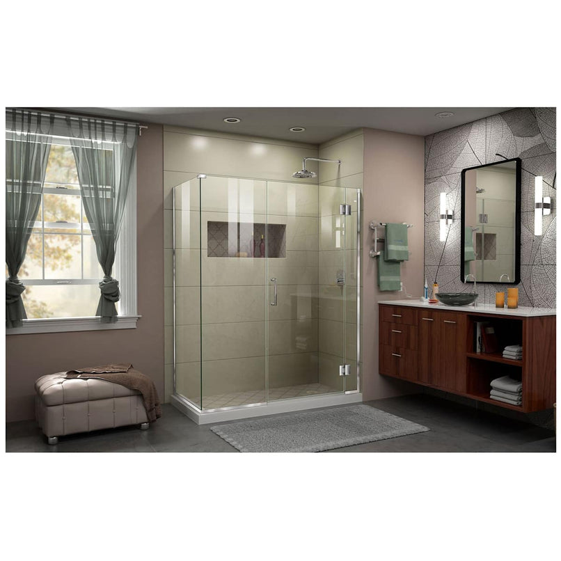 Unidoor-X 72" High x 58-1/2" Wide x 30-3/8" Deep Hinged Frameless Shower Enclosure with Clear Glass - image 13