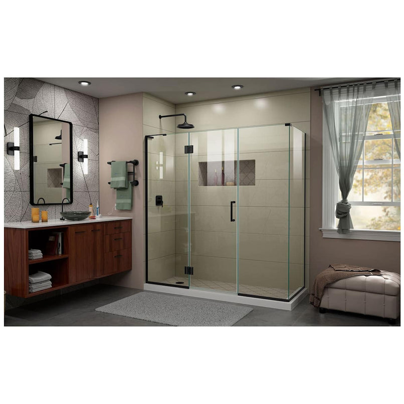 Unidoor-X 72" High x 69-1/2" Wide x 30-3/8" Deep Hinged Frameless Shower Enclosure with Clear Glass and Left Hinge - image 5