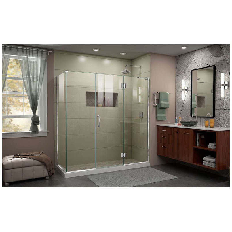 Unidoor-X 72" High x 69-1/2" Wide x 30-3/8" Deep Hinged Frameless Shower Enclosure with Clear Glass and Right Hinge - image 10