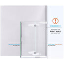 Unidoor-X 72" High x 47-3/8" Wide x 30" Deep Hinged Frameless Shower Enclosure with Clear Glass - image 6