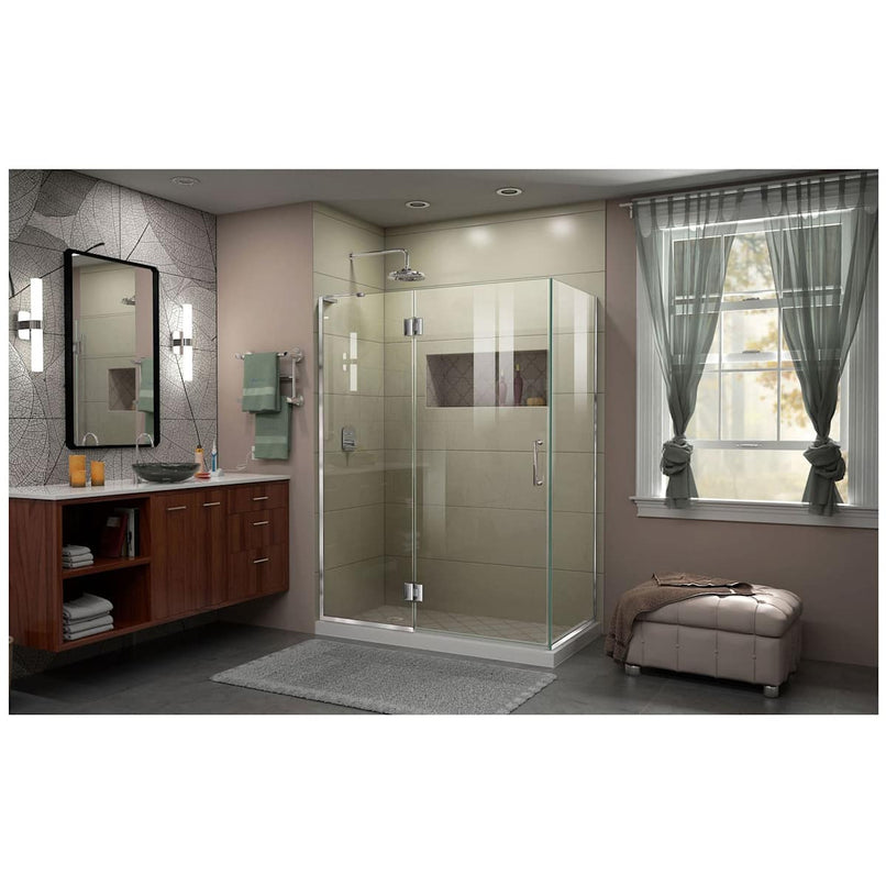 Unidoor-X 72" High x 47-3/8" Wide x 34" Deep Left Hinged Frameless Right Hand Shower Enclosure with Clear Glass - image 13