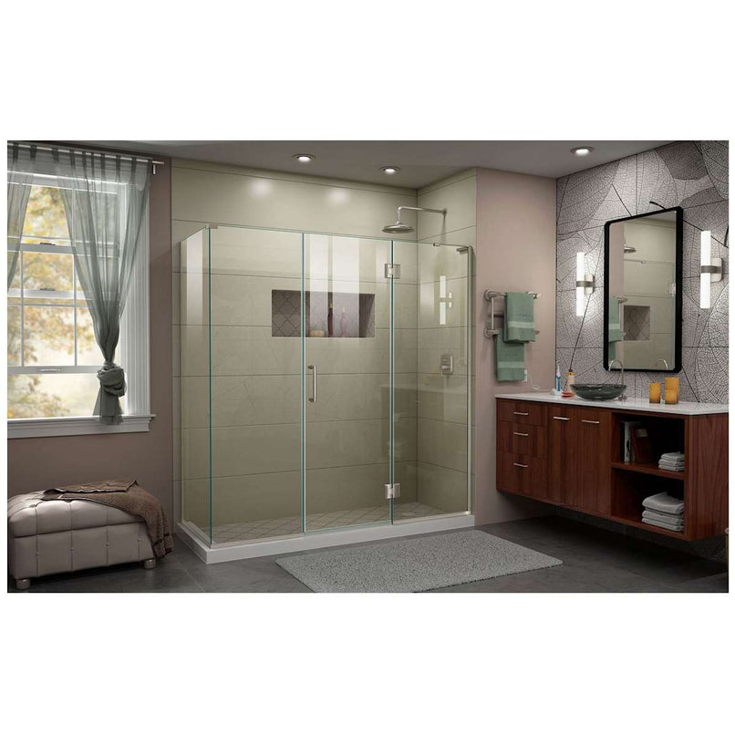 Unidoor-X 72" High x 70" Wide x 30-3/8" Deep Hinged Frameless Shower Enclosure with Clear Glass and Right Hinge - image 16