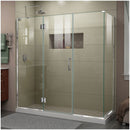 Unidoor-X 72" High x 70" Wide x 34-3/8" Deep Hinged Frameless Shower Enclosure with Clear Glass and Left Hinge - image 1