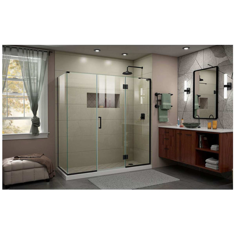 Unidoor-X 72" High x 70-1/2" Wide x 30-3/8" Deep Hinged Frameless Shower Enclosure with Clear Glass and Right Hinge - image 5