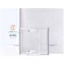 Unidoor-X 72" High x 70-1/2" Wide x 34-3/8" Deep Hinged Frameless Shower Enclosure with Clear Glass and Left Hinge - image 6