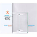 Unidoor-X 72" High x 48-3/8" Wide x 30" Deep Left Hinged Frameless Shower Enclosure with Clear Glass - image 6