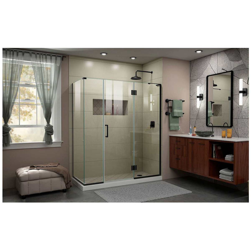 Unidoor-X 72" High x 63-1/2" Wide x 30-3/8" Deep Hinged Frameless Shower Enclosure with Clear Glass and Right Hinge - image 5