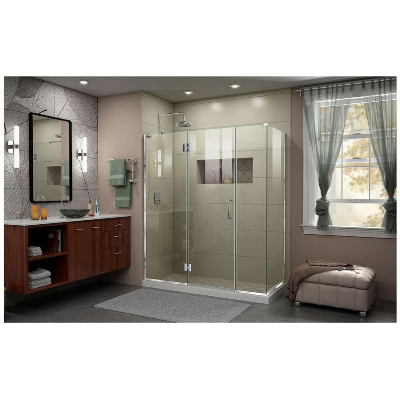 Unidoor-X 72" High x 63-1/2" Wide x 34-3/8" Deep Hinged Frameless Shower Enclosure with Clear Glass and Left Hinge - image 10