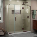 Unidoor-X 72" High x 64" Wide x 30-3/8" Deep Hinged Frameless Shower Enclosure with Clear Glass and Right Hinge - image 1