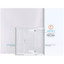 Unidoor-X 72" High x 64" Wide x 34-3/8" Deep Hinged Frameless Shower Enclosure with Clear Glass and Right Hinge - image 6