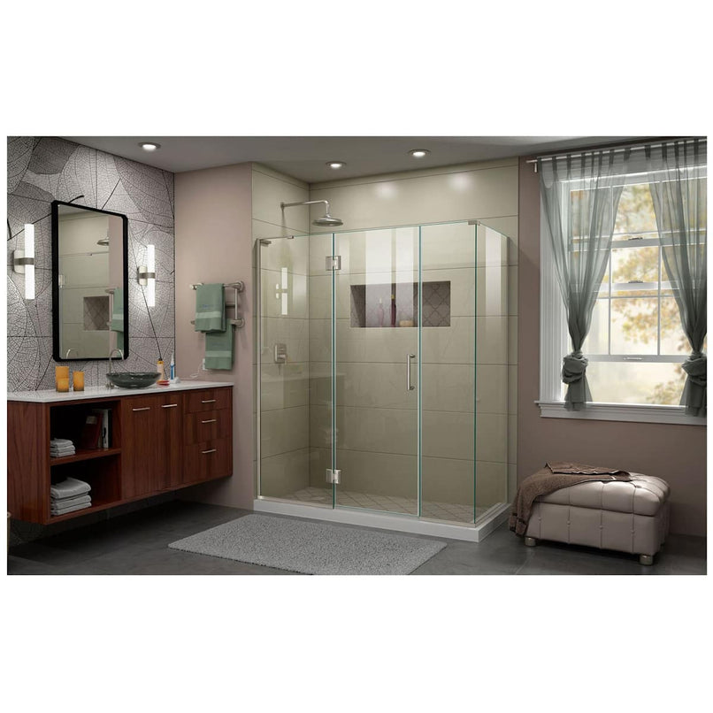 Unidoor-X 72" High x 64-1/2" Wide x 30-3/8" Deep Hinged Frameless Shower Enclosure with Clear Glass and Left Hinge - image 16