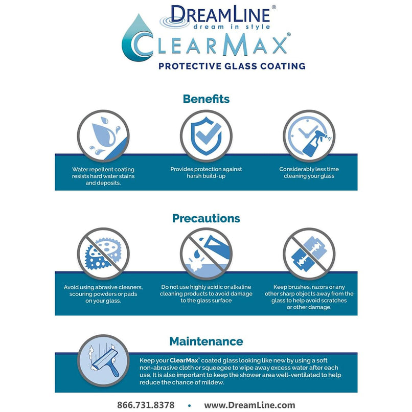 Unidoor-X 72" High x 64-1/2" Wide x 34-3/8" Deep Hinged Frameless Shower Enclosure with Clear Glass and Left Hinge - image 2