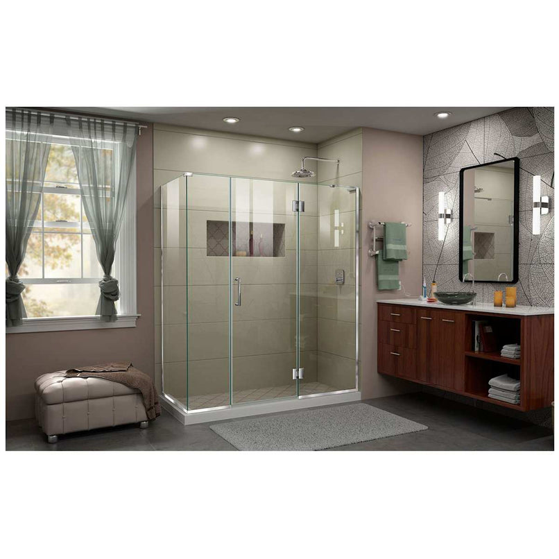 Unidoor-X 72" High x 64-1/2" Wide x 34-3/8" Deep Hinged Frameless Shower Enclosure with Clear Glass and Right Hinge - image 10