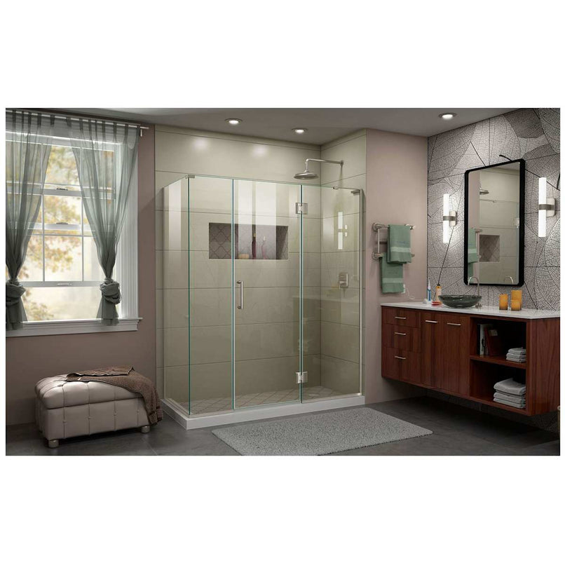 Unidoor-X 72" High x 64-1/2" Wide x 34-3/8" Deep Hinged Frameless Shower Enclosure with Clear Glass and Right Hinge - image 16