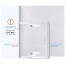 Unidoor-X 72" High x 57" Wide x 34-3/8" Deep Left Hinged Frameless Shower Enclosure with Clear Glass - image 6