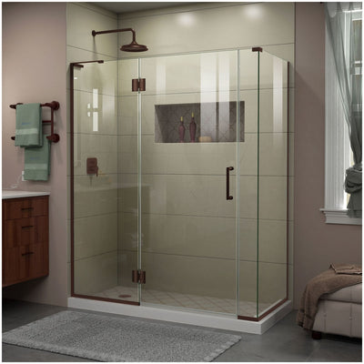 Unidoor-X 72" High x 58-1/2" Wide x 30-3/8" Deep Left Hinged Frameless Shower Enclosure with Clear Glass - image 1