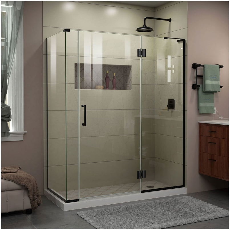 Unidoor-X 72" High x 58-1/2" Wide x 30-3/8" Deep Right Hinged Frameless Shower Enclosure with Clear Glass - image 1