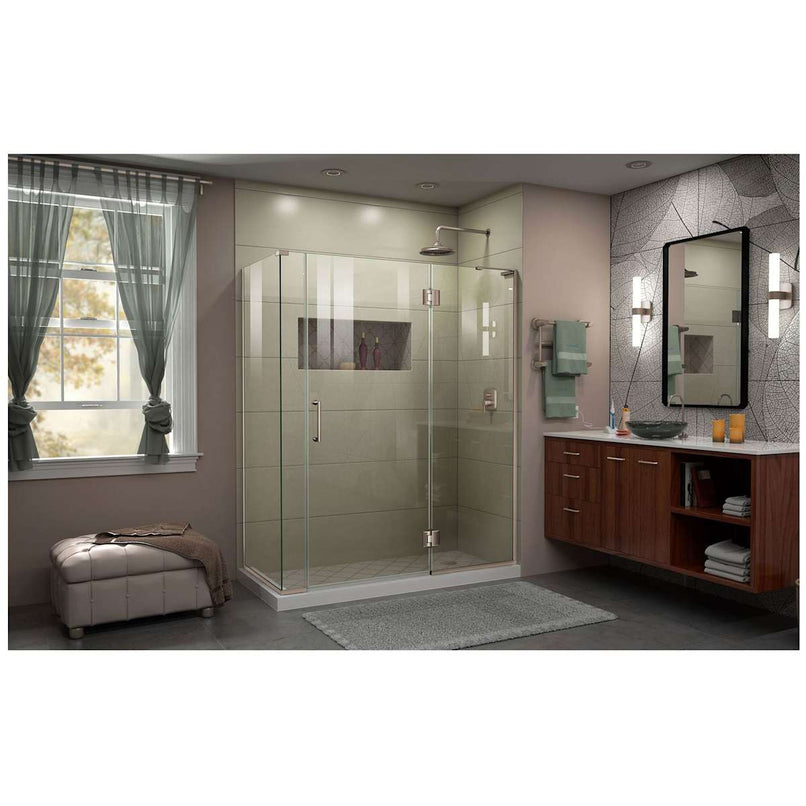 Unidoor-X 72" High x 59" Wide x 30-3/8" Deep Right Hinged Frameless Shower Enclosure with Clear Glass - image 5