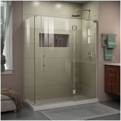 Unidoor-X 72" High x 59" Wide x 34-3/8" Deep Right Hinged Frameless Shower Enclosure with Clear Glass - image 1