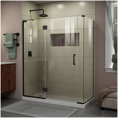 Unidoor-X 72" High x 59-1/2" Wide x 34-3/8" Deep Left Hinged Frameless Shower Enclosure with Clear Glass - image 1