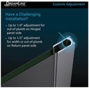 Unidoor-X 72" High x 60" Wide x 34-3/8" Deep Left Hinged Frameless Shower Enclosure with Clear Glass - image 3