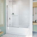 Aqua-Q Swing 58" High x 34" Wide Pivot Frameless Tub Door with Clear Glass - image 1