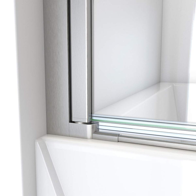 Aqua-Q Swing 58" High x 34" Wide Pivot Frameless Tub Door with Clear Glass - image 9