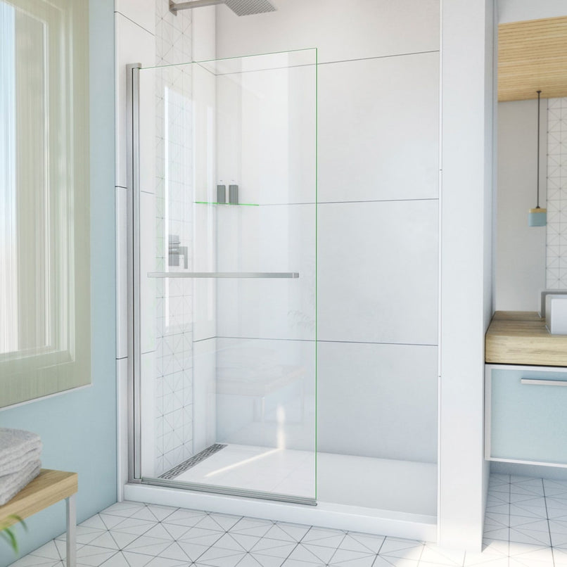Aqua-Q Swing 72" High x 33-1/2" Wide Pivot Frameless Shower Door with Clear Glass - image 1