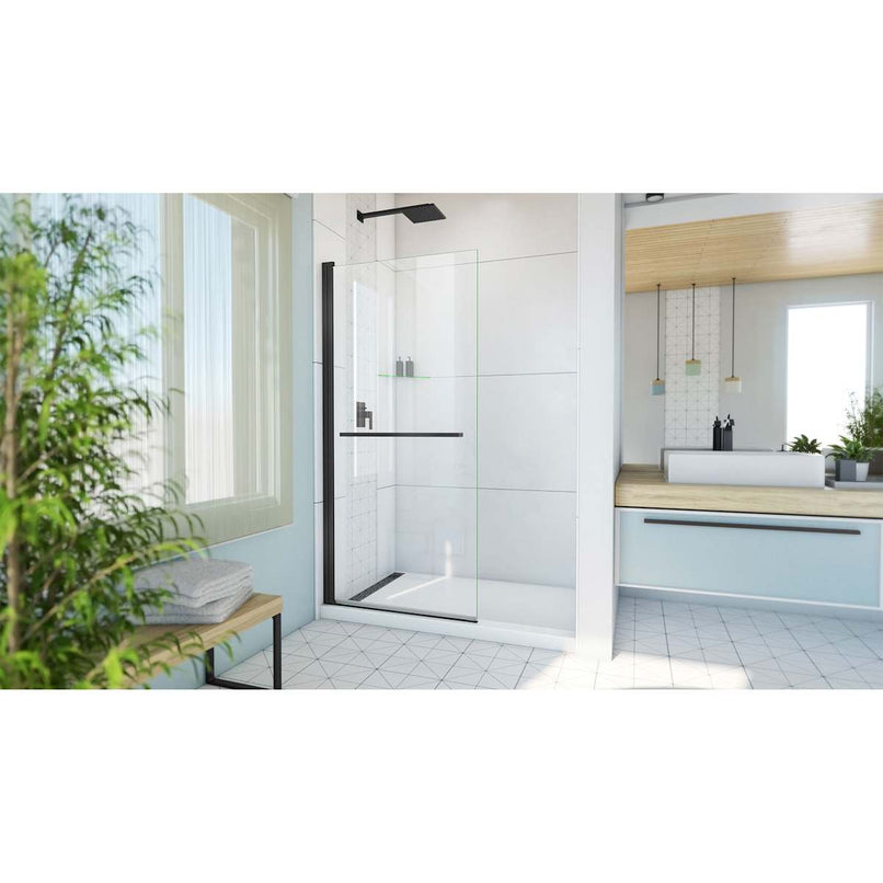 Aqua-Q Swing 72" High x 33-1/2" Wide Pivot Frameless Shower Door with Clear Glass - image 14