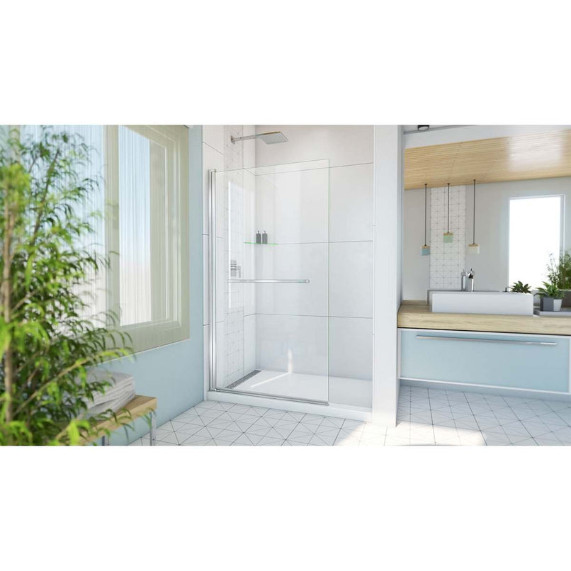 Aqua-Q Swing 72" High x 40" Wide Pivot Frameless Shower Door with Clear Glass - image 2