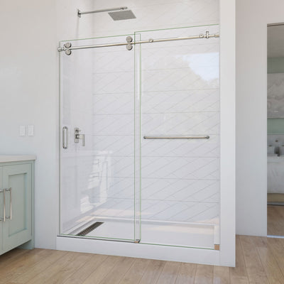 Enigma-CXO 76" High x 56, 57, 58, 59, 60" Wide Sliding Frameless Shower Door with Clear Glass - image 1