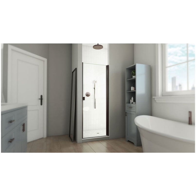 Alliance Swing BG 66-5/8" High x 29" Wide Hinged Semi Frameless Shower Door with Clear Glass - image 9