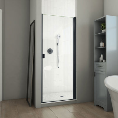 Alliance Swing BG 66-5/8" High x 31" Wide Hinged Semi Frameless Shower Door with Clear Glass - image 1