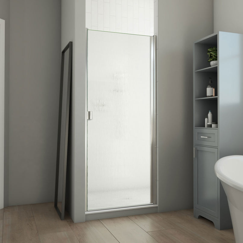 Alliance Swing BG 69-5/8" High x 31" Wide Hinged Semi Frameless Shower Door with Frosted Glass - image 1