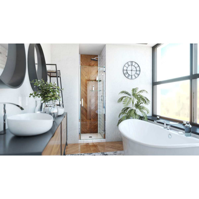 Alliance Swing 72-5/8" High x 24" Wide Hinged Semi Frameless Shower Door with Clear Glass - image 10