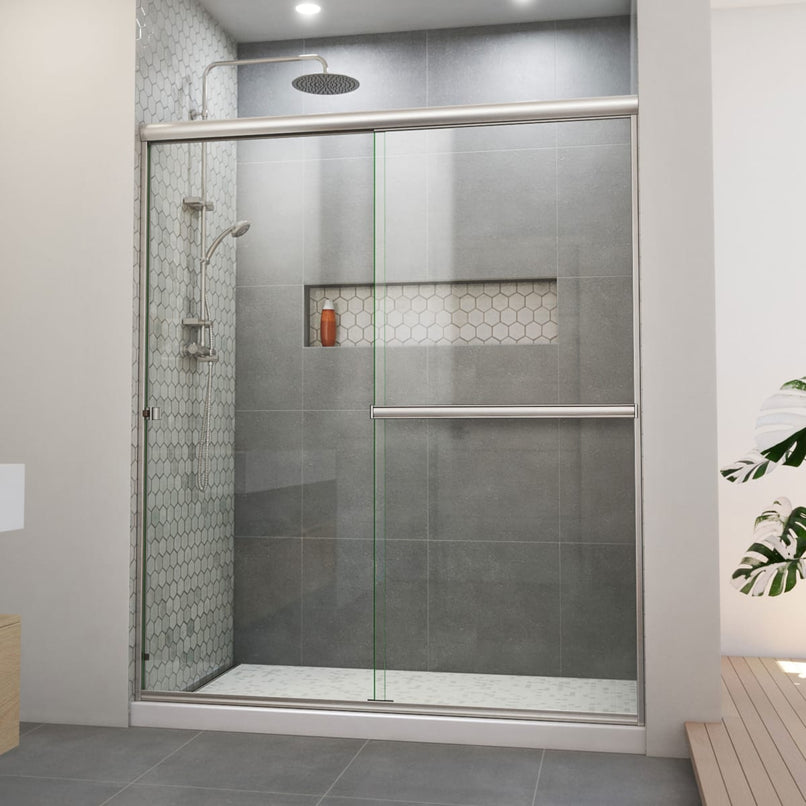 Alliance Pro BG 70-3/8" High x 60" Wide Bypass Semi Frameless Shower Door with Clear Glass - image 1