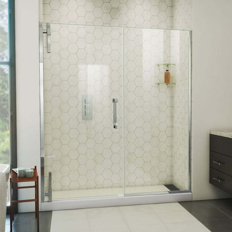 Ascend 62" - 63" W x 72" H Frameless Pivot Shower Door - image 1