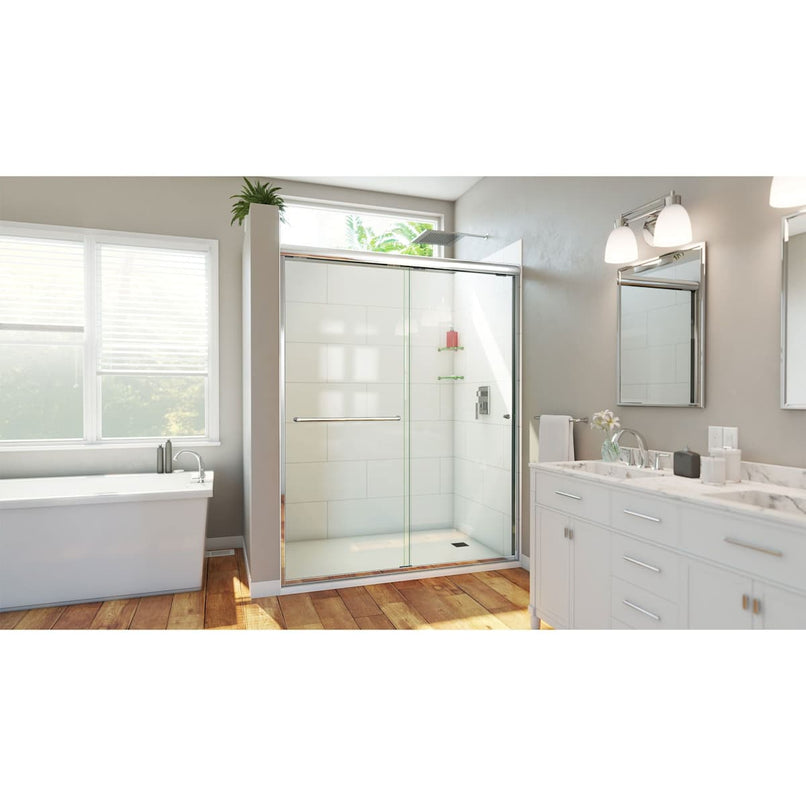 Alliance Pro HV 76-1/2" High x 60" Wide Sliding Semi Frameless Shower Door with Clear Glass - image 3