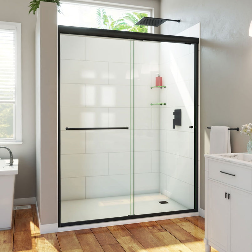 Alliance Pro HV 76-1/2" High x 60" Wide Sliding Semi Frameless Shower Door with Clear Glass - image 1