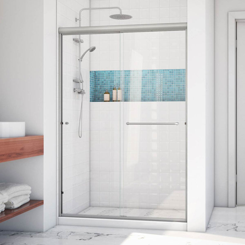 Alliance Pro LT 70-3/8" High x 48" Wide Bypass Semi Frameless Shower Door with Clear Glass - image 2
