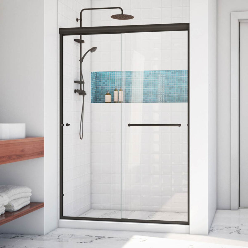 Alliance Pro LT 70-3/8" High x 48" Wide Bypass Semi Frameless Shower Door with Clear Glass - image 3