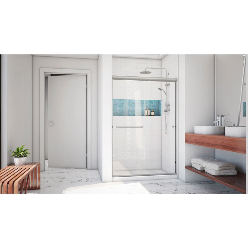 Alliance Pro LT 70-3/8" High x 48" Wide Bypass Semi Frameless Shower Door with Clear Glass - image 8