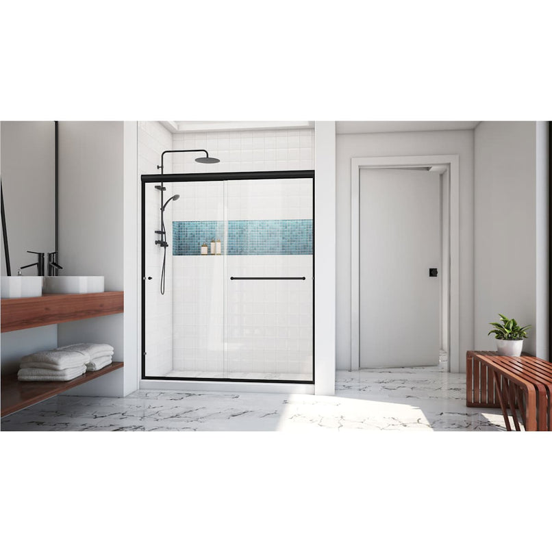 Alliance Pro LT 70-3/8" High x 60" Wide Bypass Semi Frameless Shower Door with Clear Glass - image 4