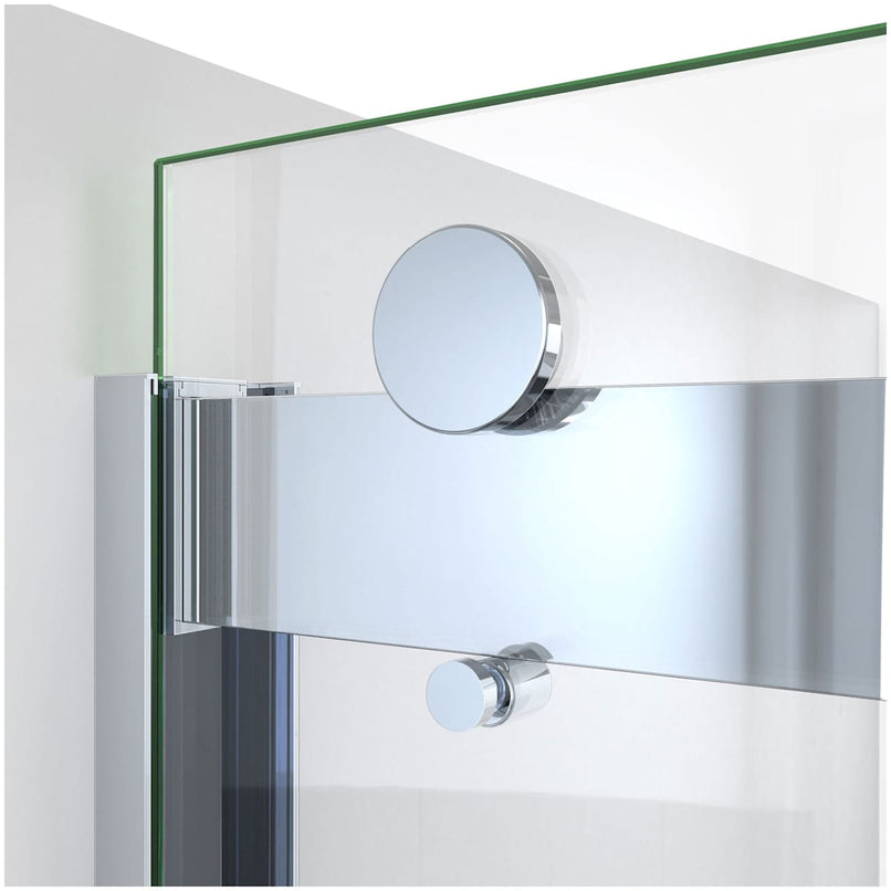 Sapphire-V 76" High x 48" Wide Bypass Semi Frameless Shower Door with Clear Glass - image 20
