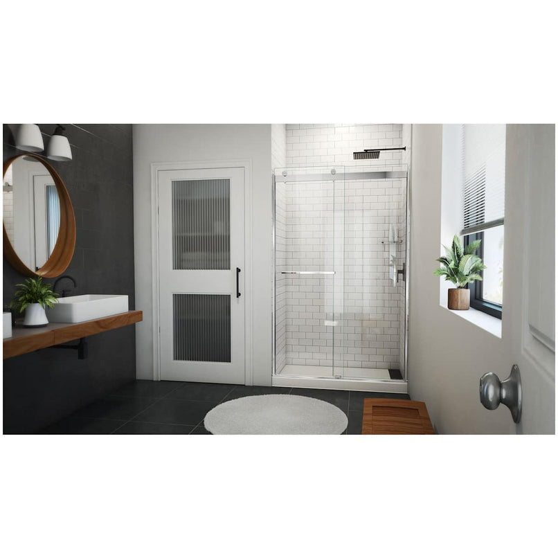 Sapphire-V 76" High x 48" Wide Bypass Semi Frameless Shower Door with Clear Glass - image 21