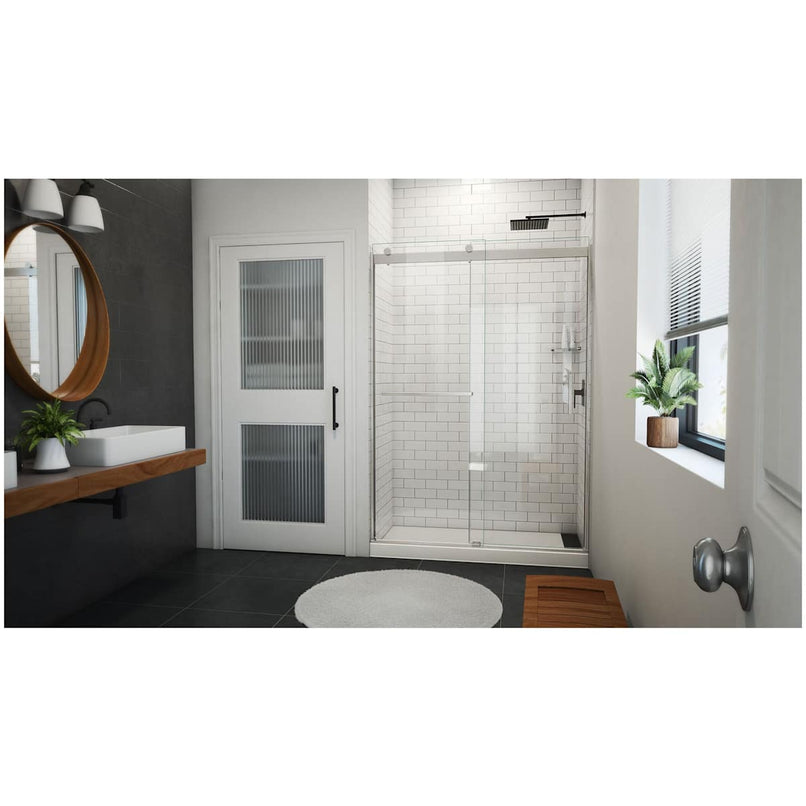 Sapphire-V 76" High x 54" Wide Bypass Semi Frameless Shower Door with Clear Glass - image 17