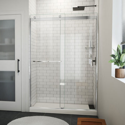 Sapphire-V 76" High x 54" Wide Bypass Semi Frameless Shower Door with Clear Glass - image 1