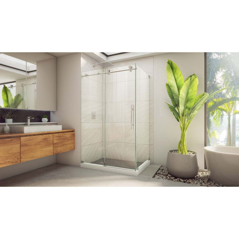 Enigma-X 76" High x 44-3/8" Wide x 32-1/2" Deep Sliding Frameless Shower Enclosure with Clear Glass - image 9