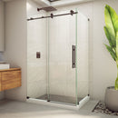 Enigma-X 76" High x 44-3/8" Wide x 34-1/2" Deep Sliding Frameless Shower Enclosure with Clear Glass - image 1