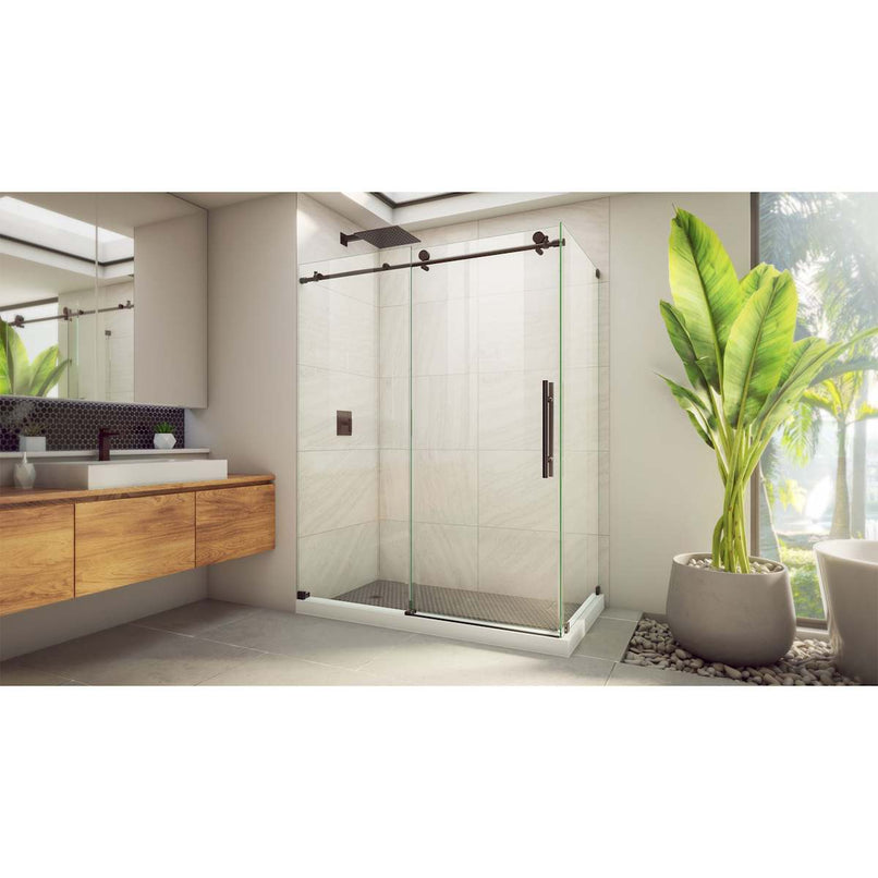 Enigma-X 76" High x 56-3/8" Wide x 32-1/2" Deep Sliding Frameless Shower Enclosure with Clear Glass - image 2